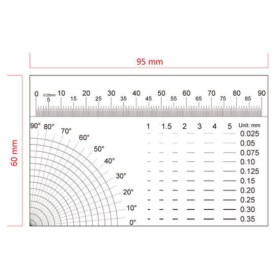 90mm/360 Div Multiple Scale Film Ruler RT02420502