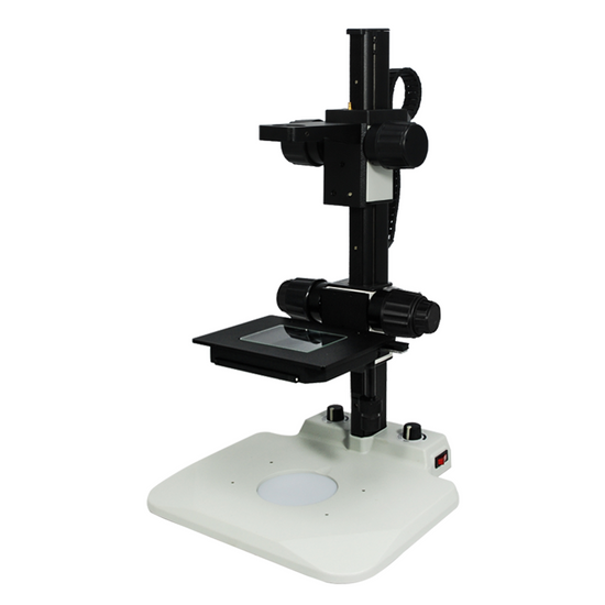 Microscope Track Stand, 39mm Coarse Focus Rack, Fine Focus XY Stage, LED Light Base