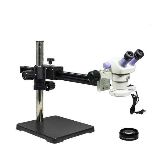 3.5-30X Ball Bearing Boom Stand Fluorescence Light Binocular Zoom Stereo Microscope SZ02080442