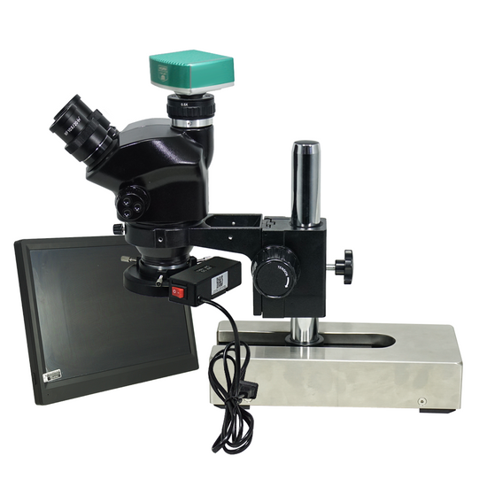 2.0 Megapixels 7-50X CMOS ESD Safe Gliding Base Stand Fluorescence Light Trinocular Zoom Stereo Microscope SZ02090233