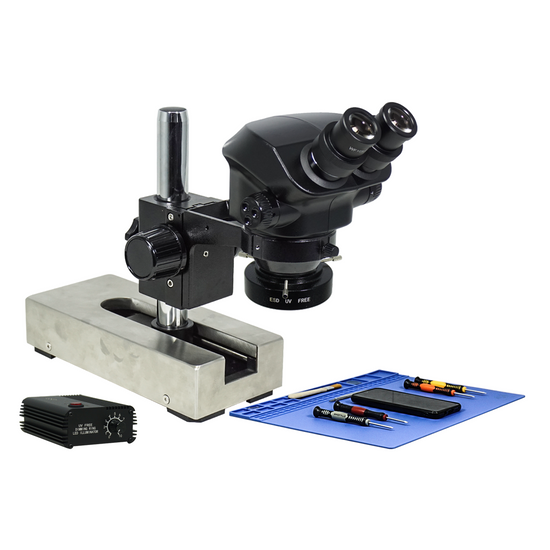 7-50X ESD Safe UV FREE LED Light Gliding Base Stand Binocular Zoom Stereo Microscope SZ02090224