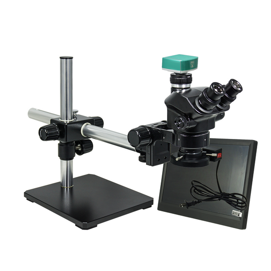 2.0 Megapixels 7-50X CMOS ESD Safe Boom Stand Fluorescence Light ESD Trinocular Zoom Stereo Microscope SZ02090453