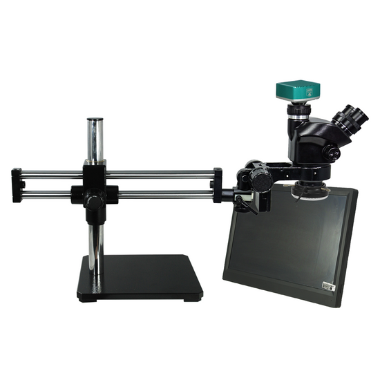 2.0 Megapixels 7-50X CMOS LED Light ESD Safe Dual Arm Stand Trinocular Zoom Stereo Microscope SZ02090555