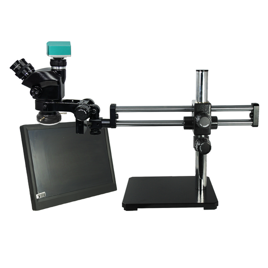 2.0 Megapixels 7-50X CMOS LED Light ESD Safe Dual Arm Stand ESD Trinocular Zoom Stereo Microscope SZ02090555
