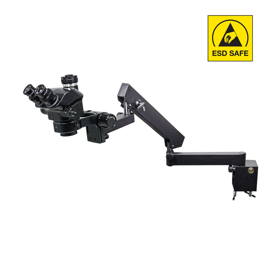 7-50X Flexible Arm ESD Safe Fluorescence Light ESD Trinocular Zoom Stereo Microscope SZ02090652