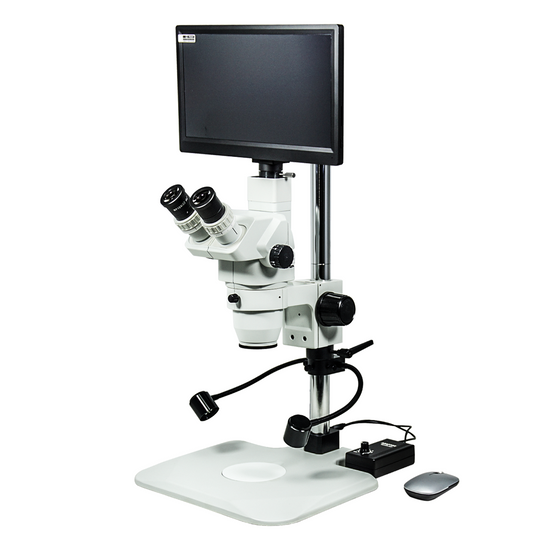 2.0 Megapixels 6.7-45X CMOS LED Light Post Stand Trinocular Zoom Stereo Microscope SZ02020237