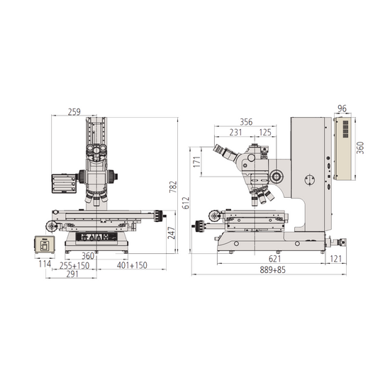 20-1000X LED Dual Illuminated Light XY Stage Travel Distance 300x170mm Measuring Microscope (Bright Field, Measuring Range: 300x170, Z-Axis Measurement) Mitutoyo-176-879-10
