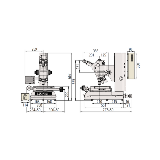 20-1000X LED Dual Illuminated Light XY Stage Travel Distance 100x100mm Measuring Microscope (Bright Field, Measuring Range: 100x100, Z-Axis Measurement) Mitutoyo-176-976-13