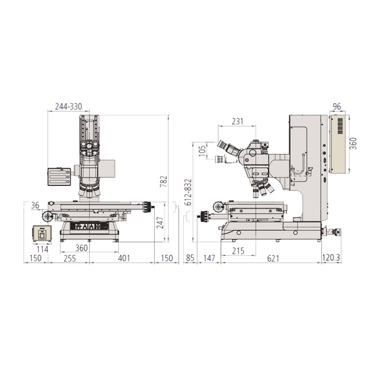 20-1000X LED Dual Illuminated Light XY Stage Travel Distance 300x170mm Measuring Microscope (Bright/Dark Field, Measuring Range: 300x170, Motor-Driven Z-Axis Models) Mitutoyo-176-898-13