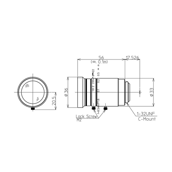 Under 2/3″ Machine Vision Fixed Focal Length Lens Navitar-1-19553