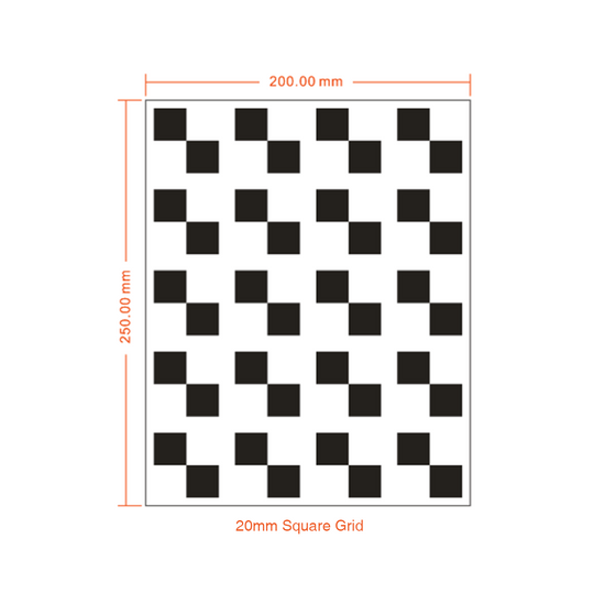 Glass Square Fiducial Mark Calibration Target (200x250mm 4x5) CT20040107