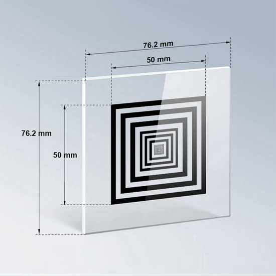 Manufacturing Precision ±1μm Glass Concentric Square Ring Calibration Target (3x3″) CT20040102