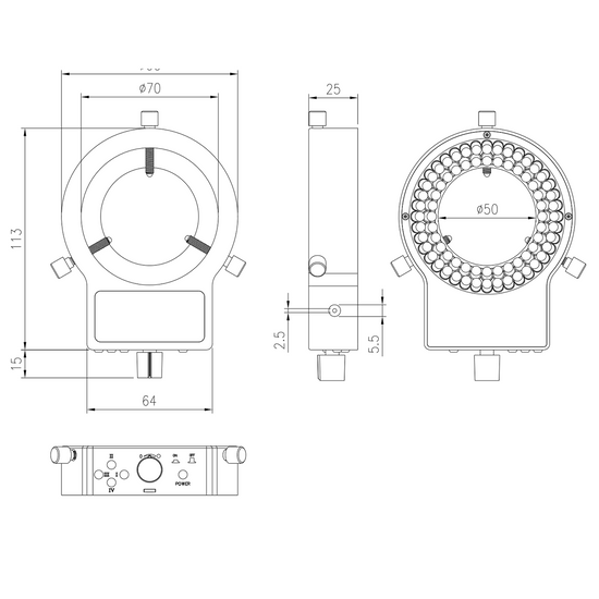 5W DC 12V LED Light LED Quantity 72 LED Ring Light with Zone Control (5W ID70mm 72Bulbs) ML02242531