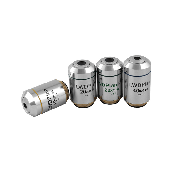 Infinity-Corrected Plan Long Working Distance Achromatic Microscope Objective Lens Set 10X 20X 20X 40X
