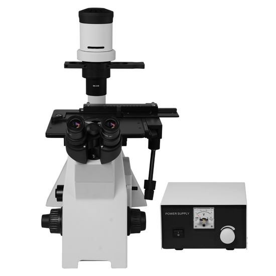 100X-400X Inverted Compound Laboratory Microscope, Trinocular, Halogen Light, C-Mount, Phase Contrast Objective