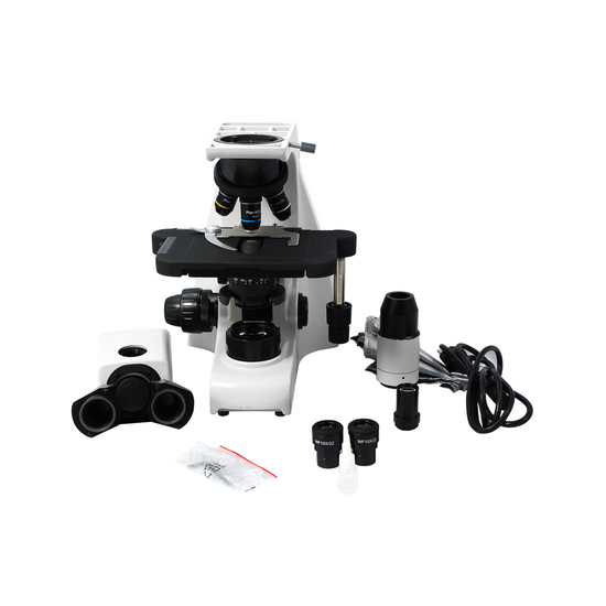 40X-1000X Biological Compound Laboratory Microscope, Trinocular, LED Light, Adjustable Eyepieces