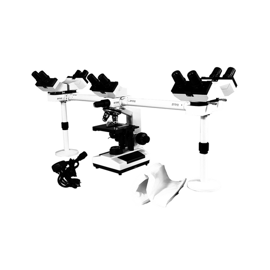 40X-1000X Five Head Multiview Teaching Biological Compound Microscope, Binocular, LED Light 