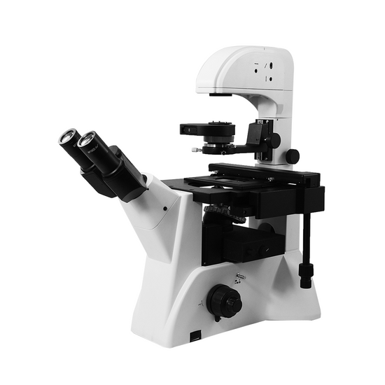 100X-400X Inverted Fluorescence Microscope, Trinocular, Halogen Light
