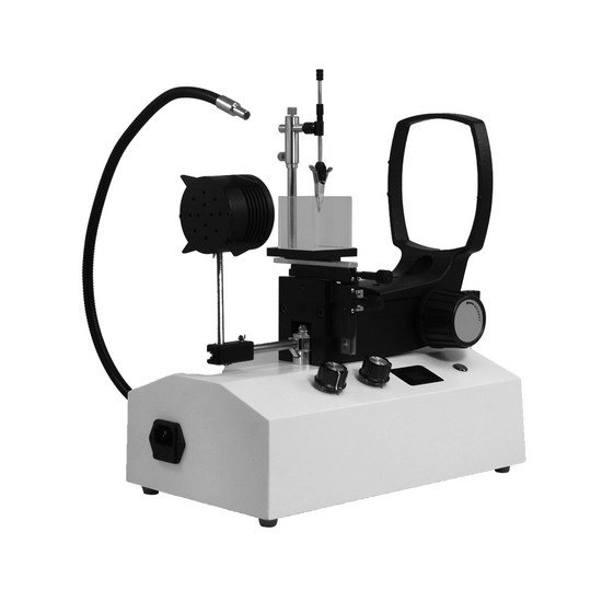 Horizontal Jewelry Gem Microscope Stand, Oil-Immersion, B&L Focus Rack, Dual LED Light