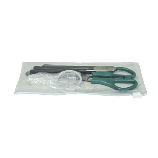 Basic Beginners Dissection Tool Kit Anatomy Biology Lab (Needle, Forceps, Spatula, Scalpel, Scissors, Magnifier)
