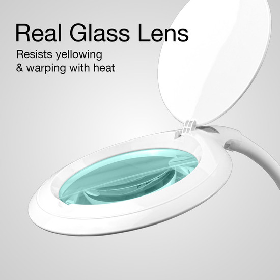 5 Diopter (2.25X) LED Desk Magnifying Lamp, Adjustable Metal Gooseneck for Technicians, Cell Phone, Watch Repairs