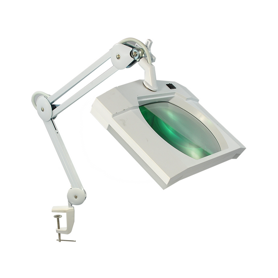 5 Diopter (2.25X Magnification) LED Magnifying Lamp with Clamp, Rectangle Head