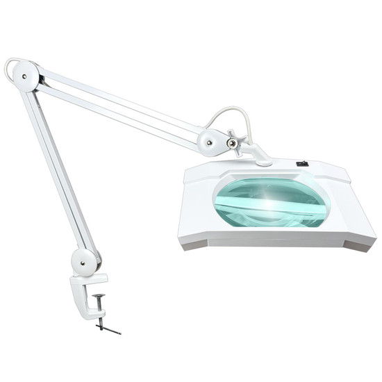 5 Diopter (2.25X) LED Magnifying Lamp with Clamp - Rectangle Head