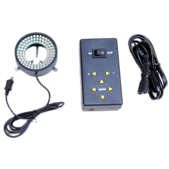 96 LED Microscope Ring Light with Four-Zone Quadrant Control 50mm 4W