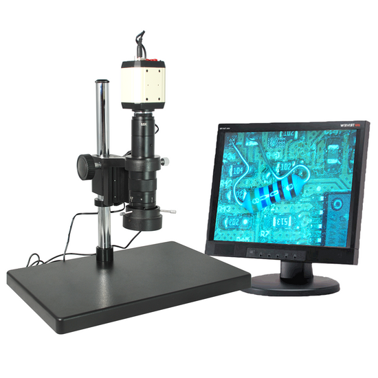 0.35X-2.25X LED Industrial Inspection Video Zoom Microscope, Post Stand + VGA Digital Camera