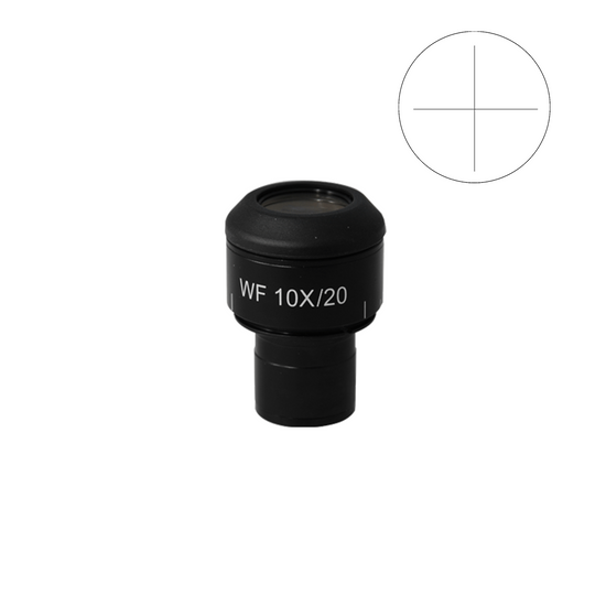 WF 10X Widefield Focusable Microscope Eyepiece with Reticle, Cross Line, 23.2mm, FOV 20mm, Adjustable Diopter (One)