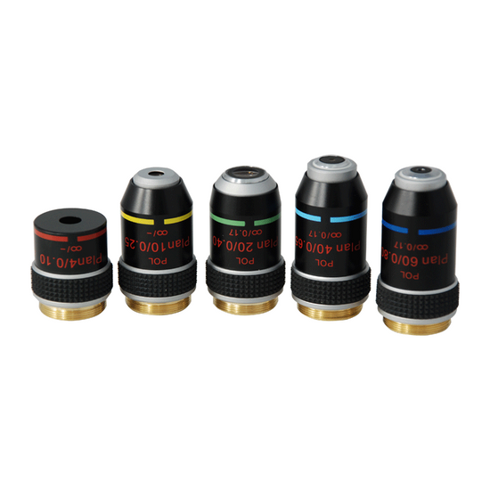4X Infinity-Corrected Plan Achromatic Polarizing Microscope Objective Lens Working Distance 13.21mm with Black Finish