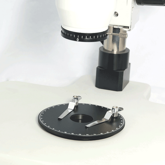 Simple Rotating Polarizer Kit for Microscope, with Stage Plate + Clips