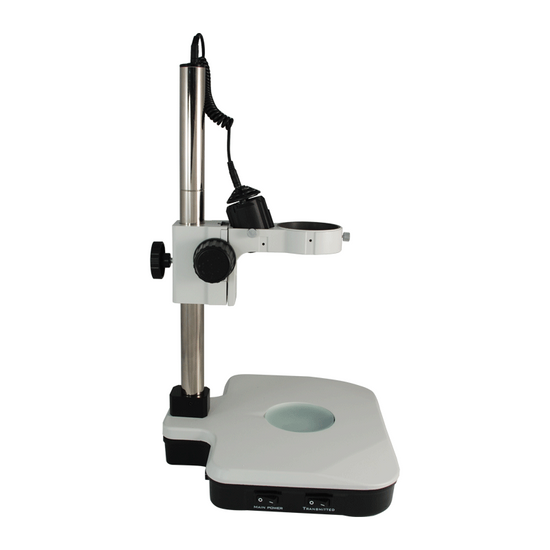 Microscope Post Stand, 76mm Coarse Focus Rack, Top and Bottom Halogen Light