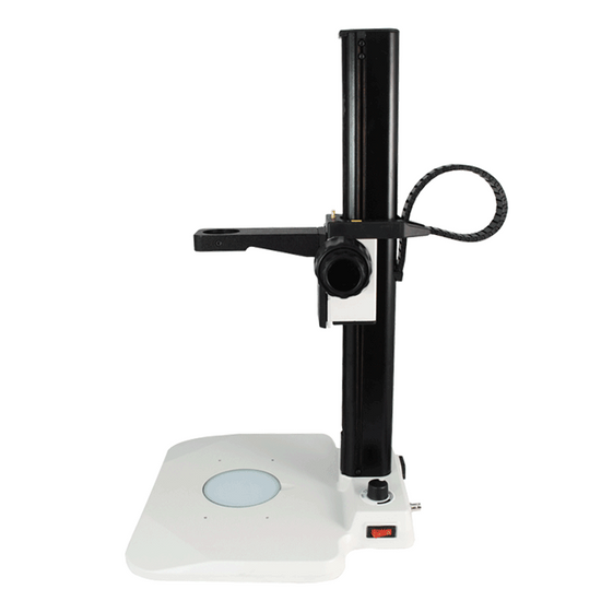 Microscope Track Stand, 39mm Fine Focus Rack, LED Bottom Light Base (Dimmable)