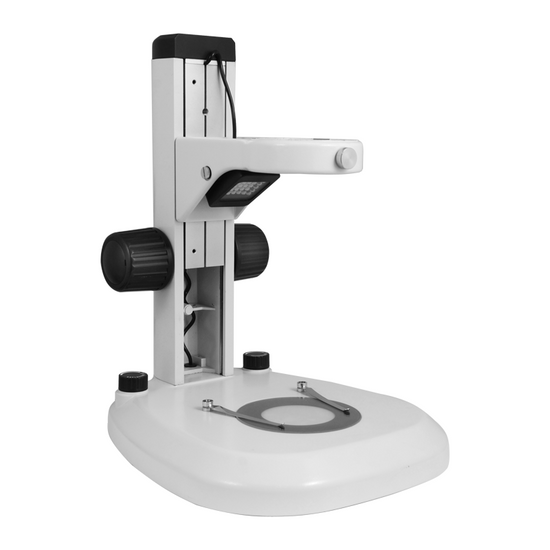 Microscope Track Stand, 76mm Coarse Focus Rack, Top and Bottom LED Light (Dimmable)