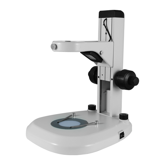 Microscope Track Stand, 76mm Fine Focus Rack, Top and Bottom LED Light (Dimmable)