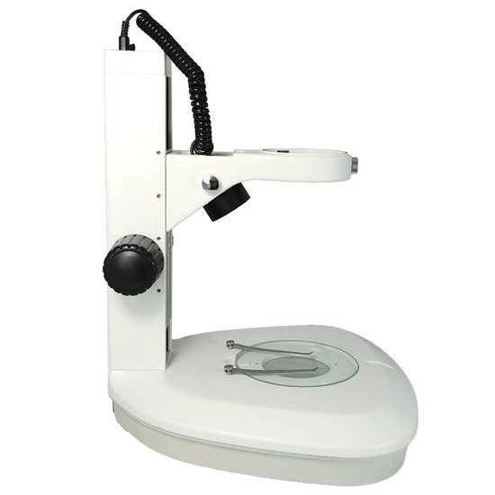Microscope Track Stand, 76mm Coarse Focus Rack, 300mm Track Length, Top and Bottom LED Light (Dimmable)