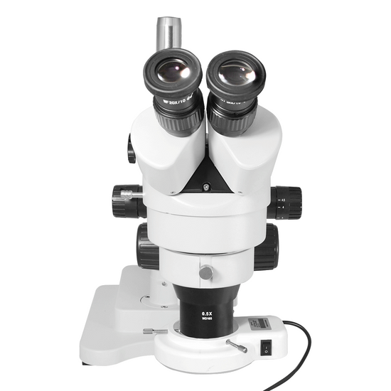 3.5X-45X Widefield Zoom Stereo Microscope, Binocular, Double Arm Boom Stand, LED Light