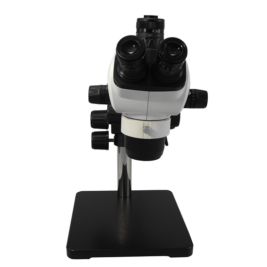 6.6X-51X Widefield Zoom Stereo Microscope, Trinocular, Single Arm Boom Stand