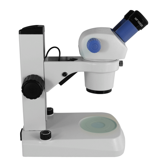 7X-30X Widefield Zoom Stereo Microscope, Binocular, Track Stand, LED Top and Bottom Light (45° Viewing Angle)