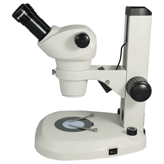 6X-50X Widefield Zoom Stereo Microscope, Binocular, Track Stand, LED Top and Bottom Light