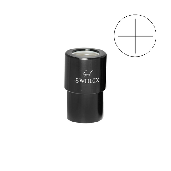 SWH 10X Widefield Microscope Eyepiece with Reticle, Cross Line, High Eyepoint, 30mm, FOV 23mm (One)