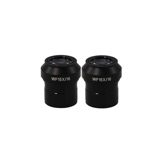 WF 15X Widefield Focusable Microscope Eyepieces, High Eyepoint, 30mm, FOV 16mm, Adjustable Diopter (Pair)