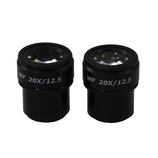 WF 20X Widefield Focusable Microscope Eyepiece, High Eyepoint, 30mm, FOV 12.5mm, Adjustable Diopter (Pair)