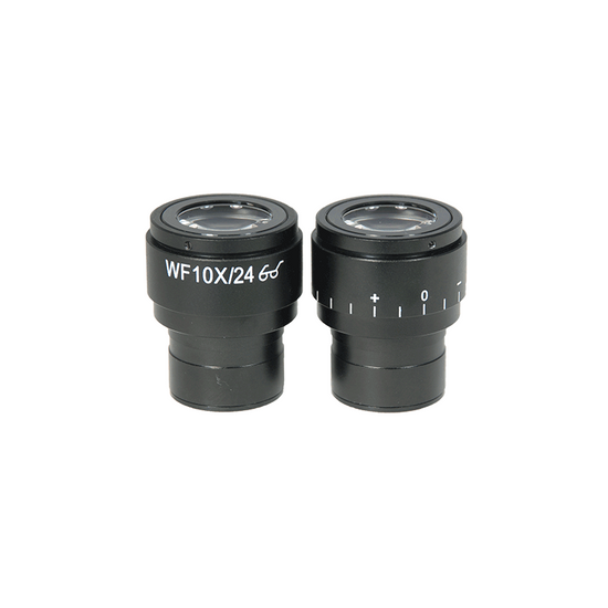 WF 10X Widefield Focusable Microscope Eyepieces, High Eyepoint, 30mm, FOV 24mm, Adjustable Diopter (Pair)
