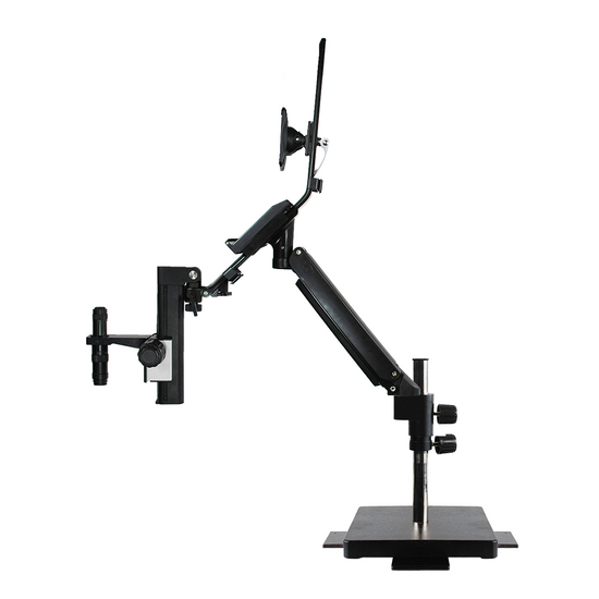 0.35X-2.25X Video Zoom Microscope on Flexible Articulating Arm Post Stand with Monitor Holder