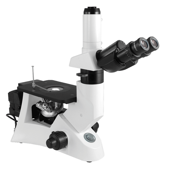 40X-400X Inverted Metallurgical Microscope, Trinocular, Halogen Light + Polarizing Kit