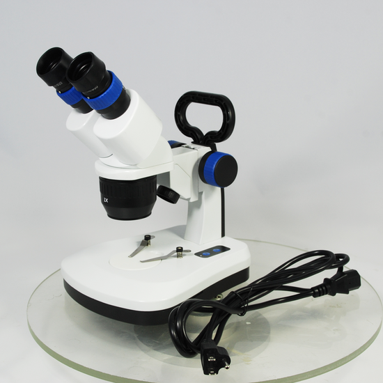 10X/20X Widefield Stereo Microscope, Bioncular, LED Top and Bottom Light, with Handle