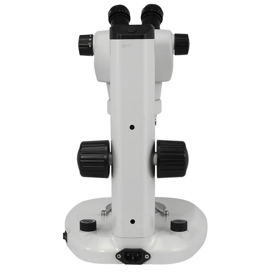 8X-50X Widefield Zoom Stereo Microscope, Binocular, Track Stand (Track Length 280mm) LED Top and Bottom Light, Fan Shaped Base