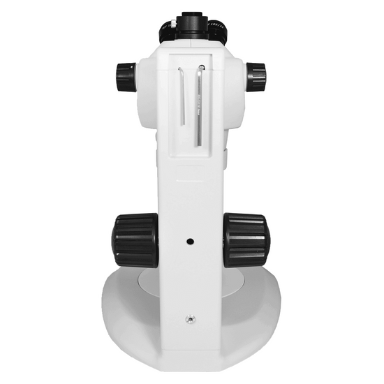 8X-50X Widefield Zoom Stereo Microscope, Trinocular, Track Stand (Track Length 280mm) Fan Shaped Base